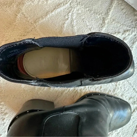 Renvy Debby Black Leather Stud Detail Block Heel Chelsea Boot - Picture 5 of 10